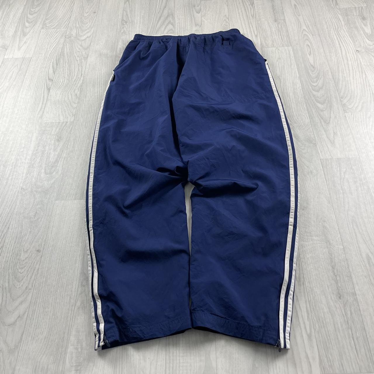VINTAGE Y2K ADIDAS BAGGY TRACKSUIT BOTTOMS NAVY (XL)