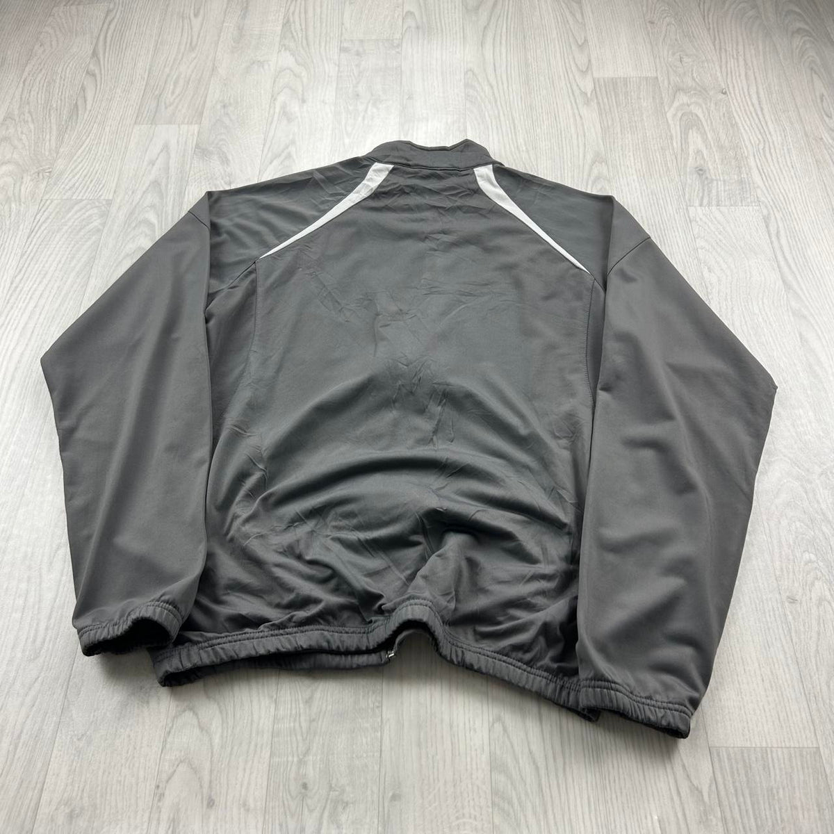 VINTAGE Y2K REEBOK SPELL OUT ZIP UP TRACK JACKET GREY