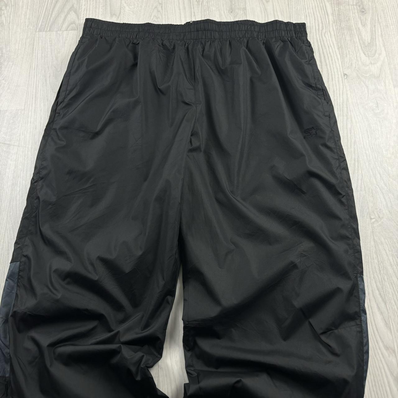 VINTAGE Y2K STARTER WIDE LEG TRACKSUIT BOTTOMS BLACK