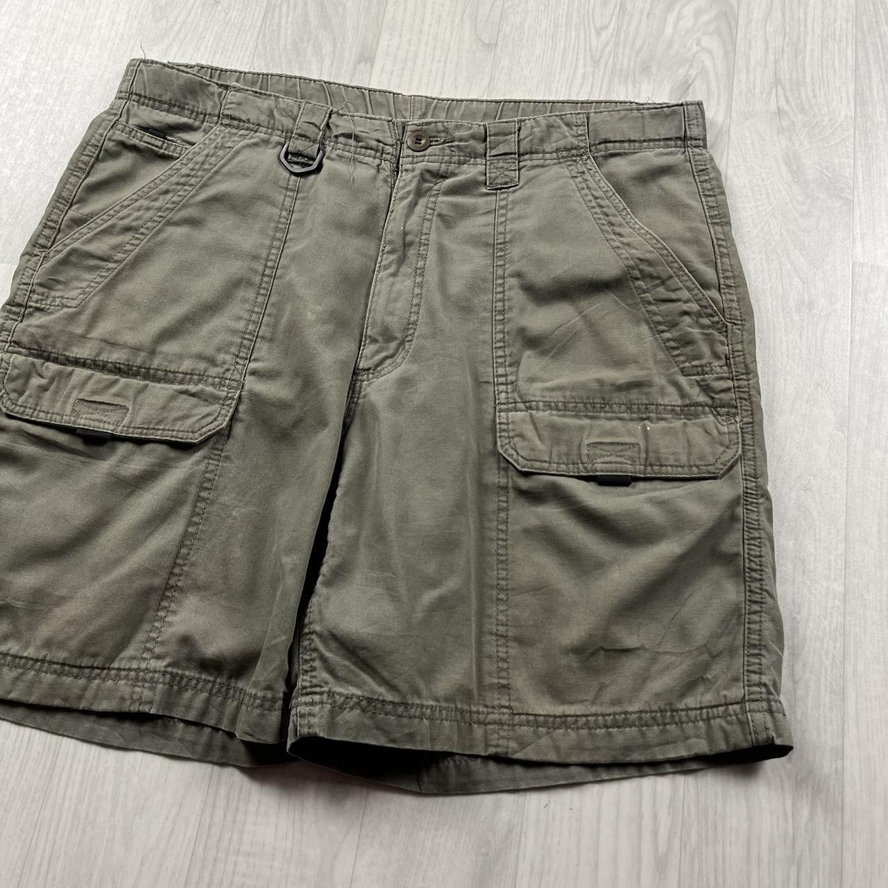 VINTAGE 00s WRANGLER BAGGY LOOSE CARPENTER JORTS KHAKI