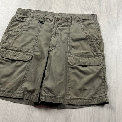 VINTAGE 00s WRANGLER BAGGY LOOSE CARPENTER JORTS KHAKI