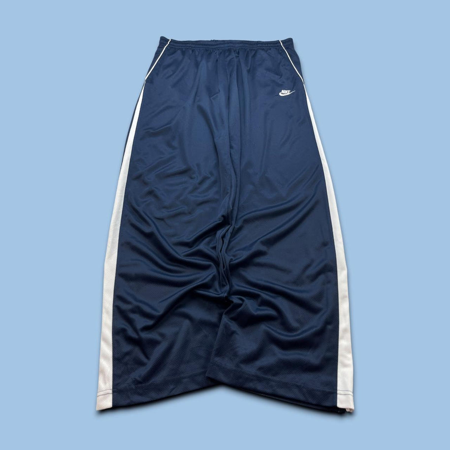 VINTAGE Y2K NIKE BAGGY SIDE STRIPE TRACKSUIT BOTTOMS NAVY