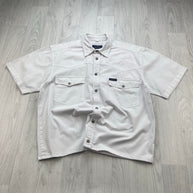 VINTAGE 00s ARIZONA PLAIN CROPPED SHORT SLEEVE BUTTON UP SHIRT WHITE