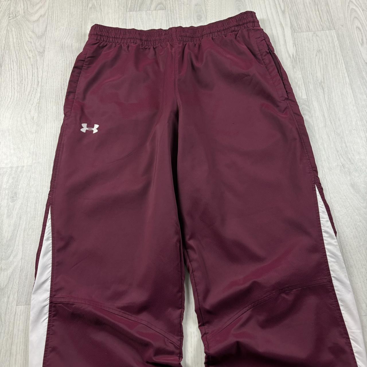 VINTAGE Y2K UNDER ARMOUR BAGGY TRACKSUIT BOTTOMS BURGUNDY