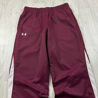 VINTAGE Y2K UNDER ARMOUR BAGGY TRACKSUIT BOTTOMS BURGUNDY