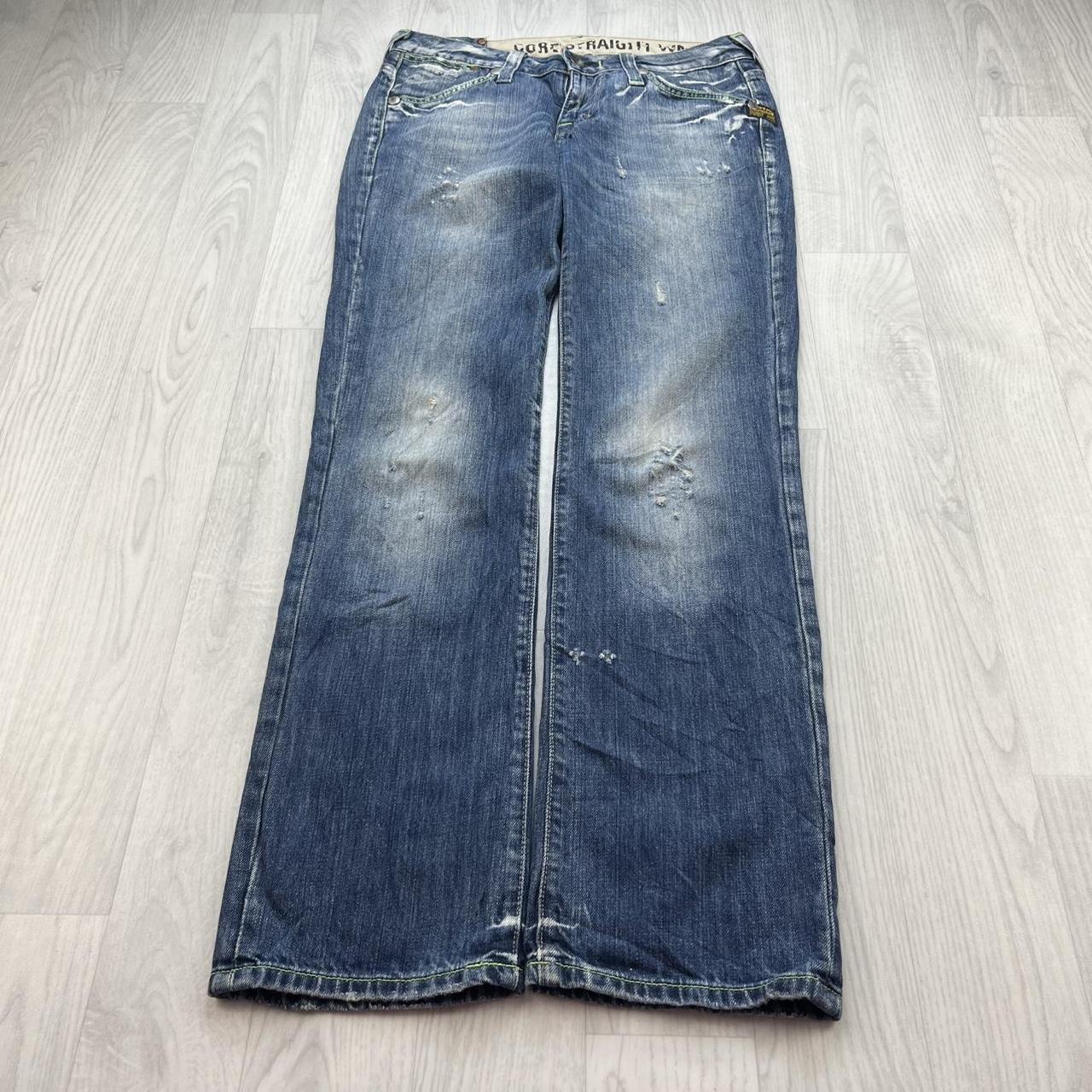 VINTAGE Y2K G STAR LOW RISE STRAIGHT LEG JEANS BLUE