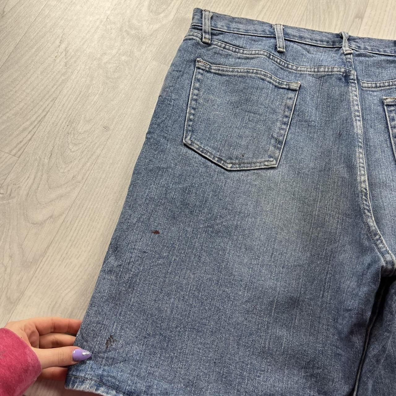 VINTAGE 00s WRANGLER BAGGY LOOSE CARPENTER JORTS BLUE
