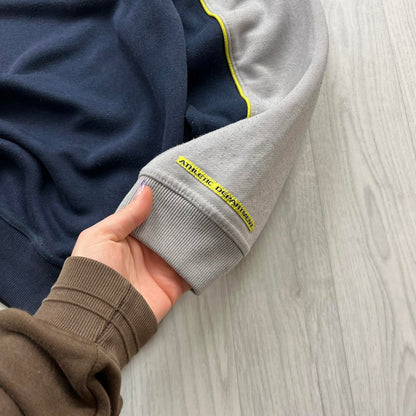 VINTAGE Y2K REEBOK SPELLOUT SWEATSHIRT NAVY GREY