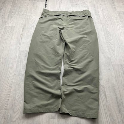 VINTAGE Y2K NIKE WIDE LEG DRI FIT TRACKSUIT BOTTOMS KHAKI