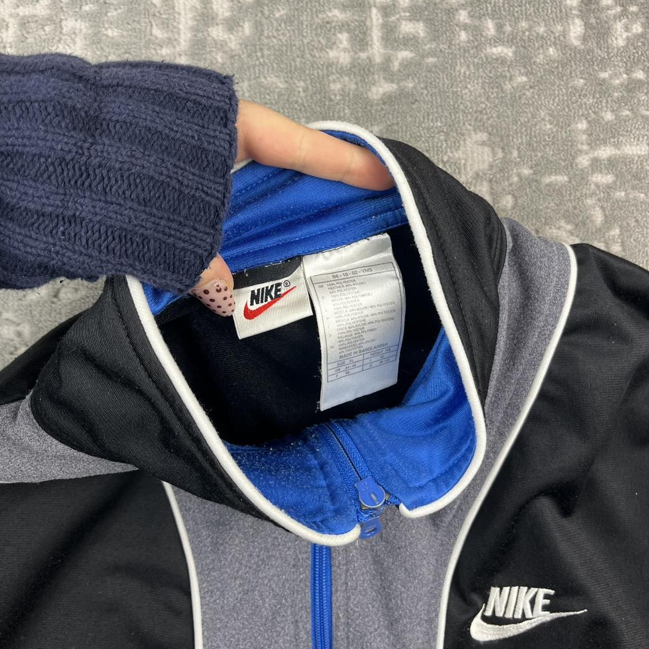 VINTAGE 90s NIKE TRACKSUIT JACKET BLACK BLUE