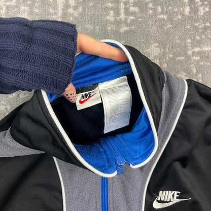VINTAGE 90s NIKE TRACKSUIT JACKET BLACK BLUE