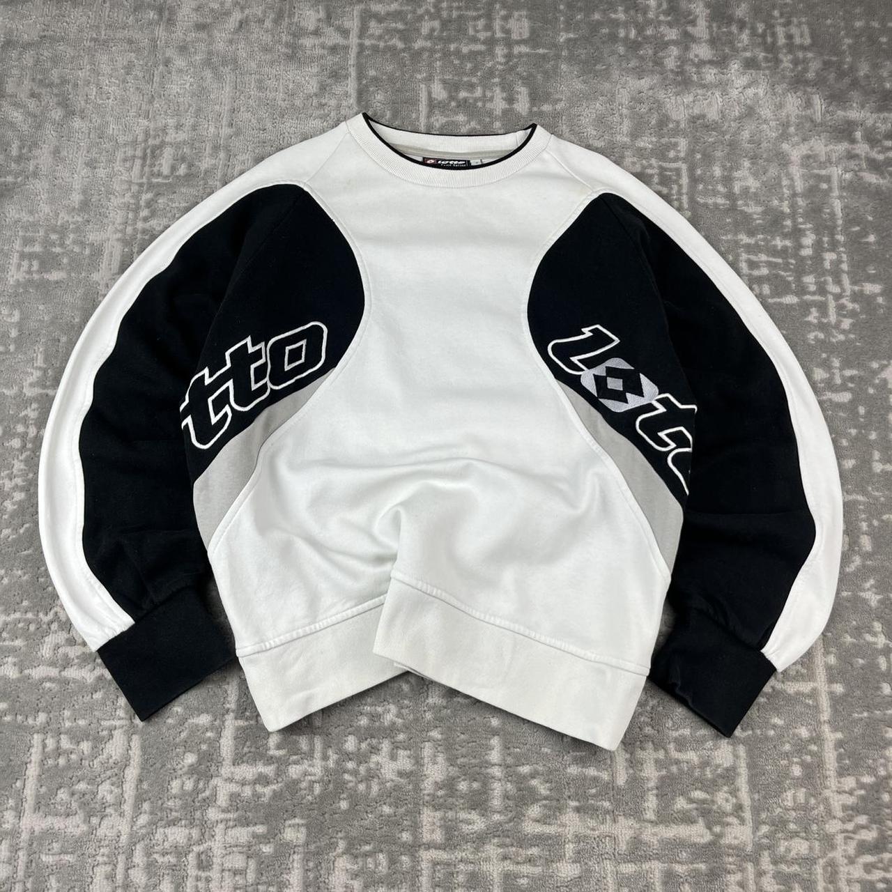 VINTAGE Y2K LOTTO PANELLED BOXY SWEATSHIRT WHITE BLACK