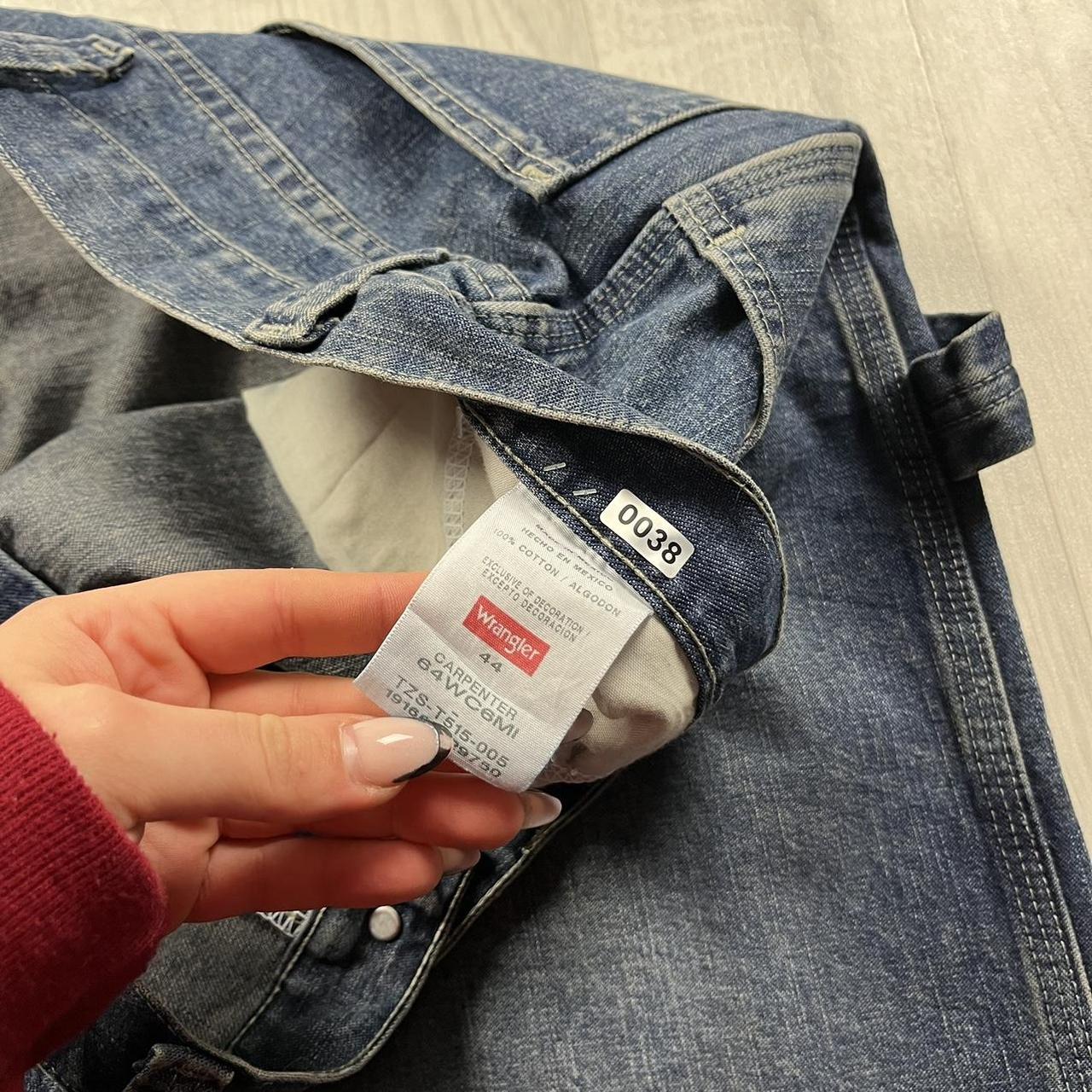 VINTAGE 00s WRANGLER BAGGY LOOSE CARPENTER JORTS BLUE