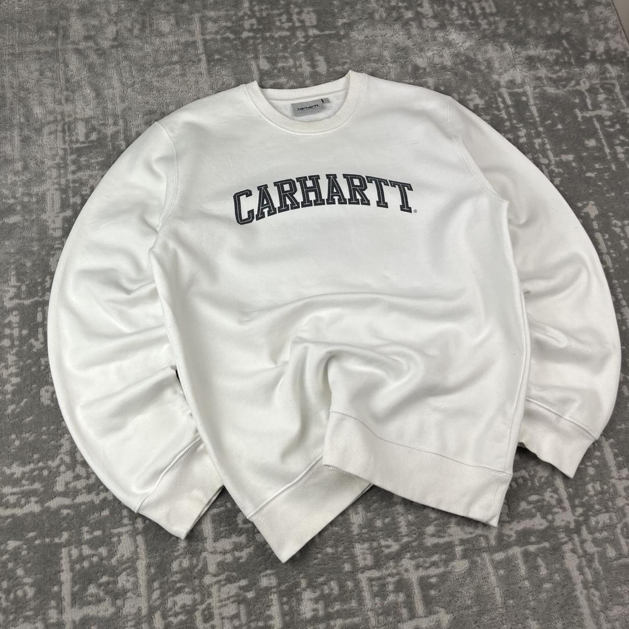 VINTAGE Y2K CARHARTT SPELL OUT SWEATSHIRT WHITE