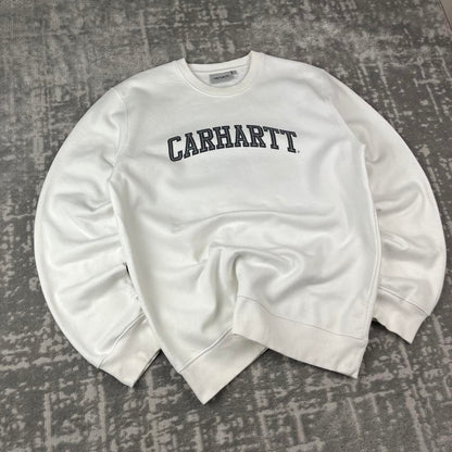 VINTAGE Y2K CARHARTT SPELL OUT SWEATSHIRT WHITE