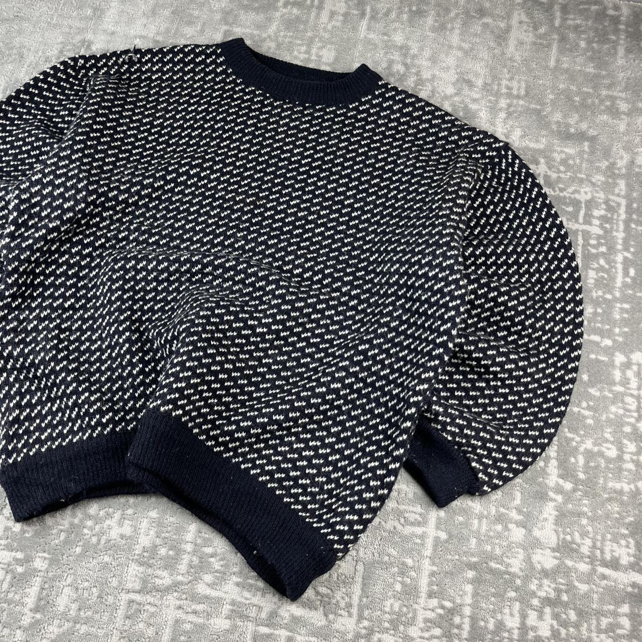 VINTAGE Y2K L L BEAN CHUNKY PATTERN ESSENTIAL KNITTED WOOL JUMPER NAVY