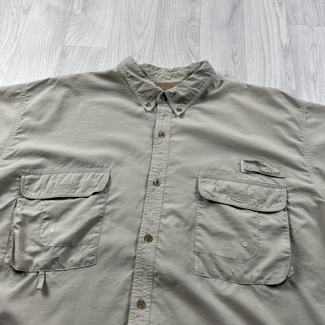 VINTAGE Y2K REDINGTON SHORT SLEEVE UTILITY SHIRT BEIGE