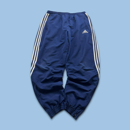VINTAGE Y2K ADIDAS BAGGY TRACKSUIT BOTTOMS NAVY BLUE