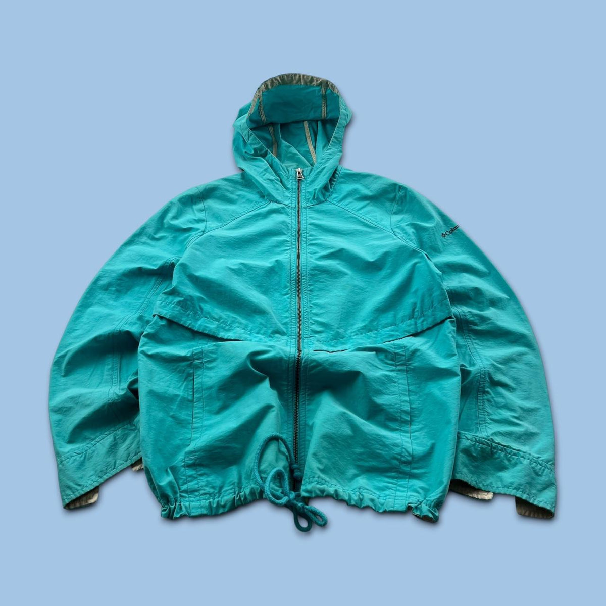 VINTAGE Y2K COLUMBIA TECHNICAL UTILITY LIGHTWEIGHT JACKET TURQOUISE