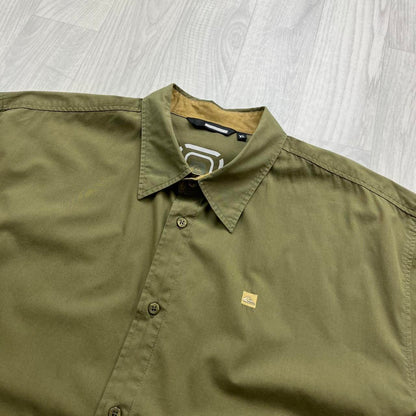 VINTAGE Y2K QUIKSILVER SHORT SLEEVE SHIRT KHAKI