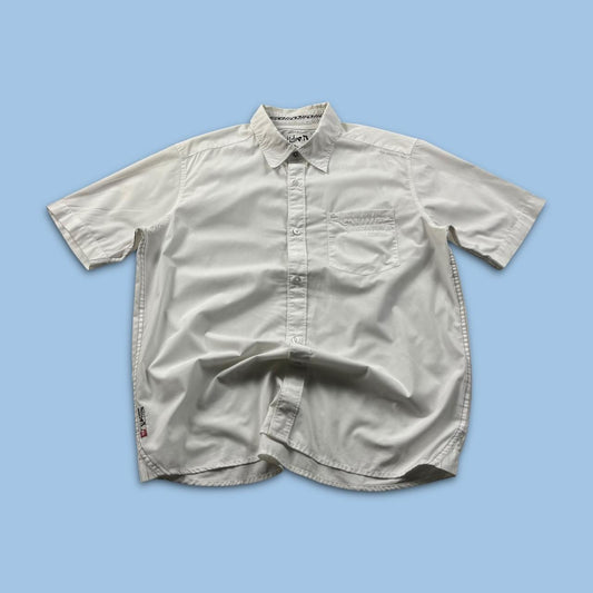 VINTAGE Y2K QUIKSILVER SHORT SLEEVE SHIRT WHITE