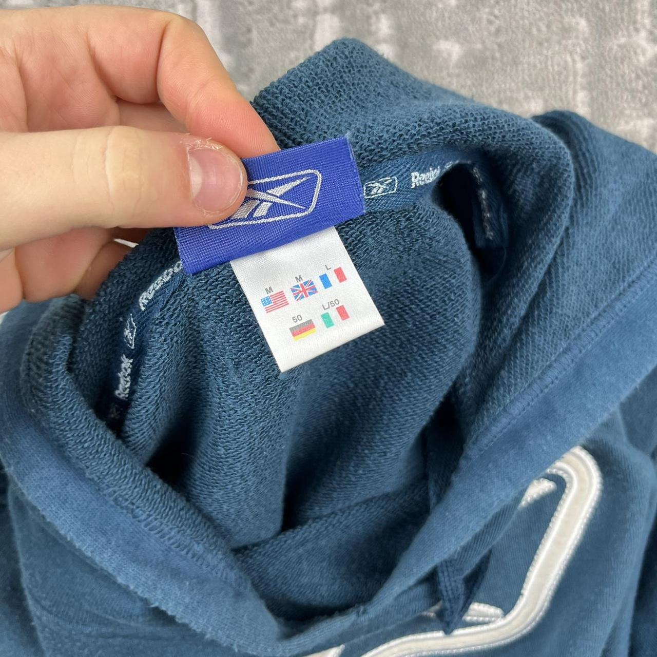 VINTAGE Y2K REEBOK CENTRE LOGO HOODIE BLUE TEAL