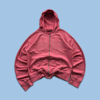 VINTAGE Y2K FCUK SPELL OUT ZIP UP HOODIE PINK