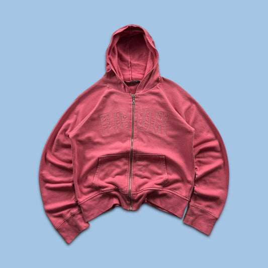 VINTAGE Y2K FCUK SPELL OUT ZIP UP HOODIE PINK
