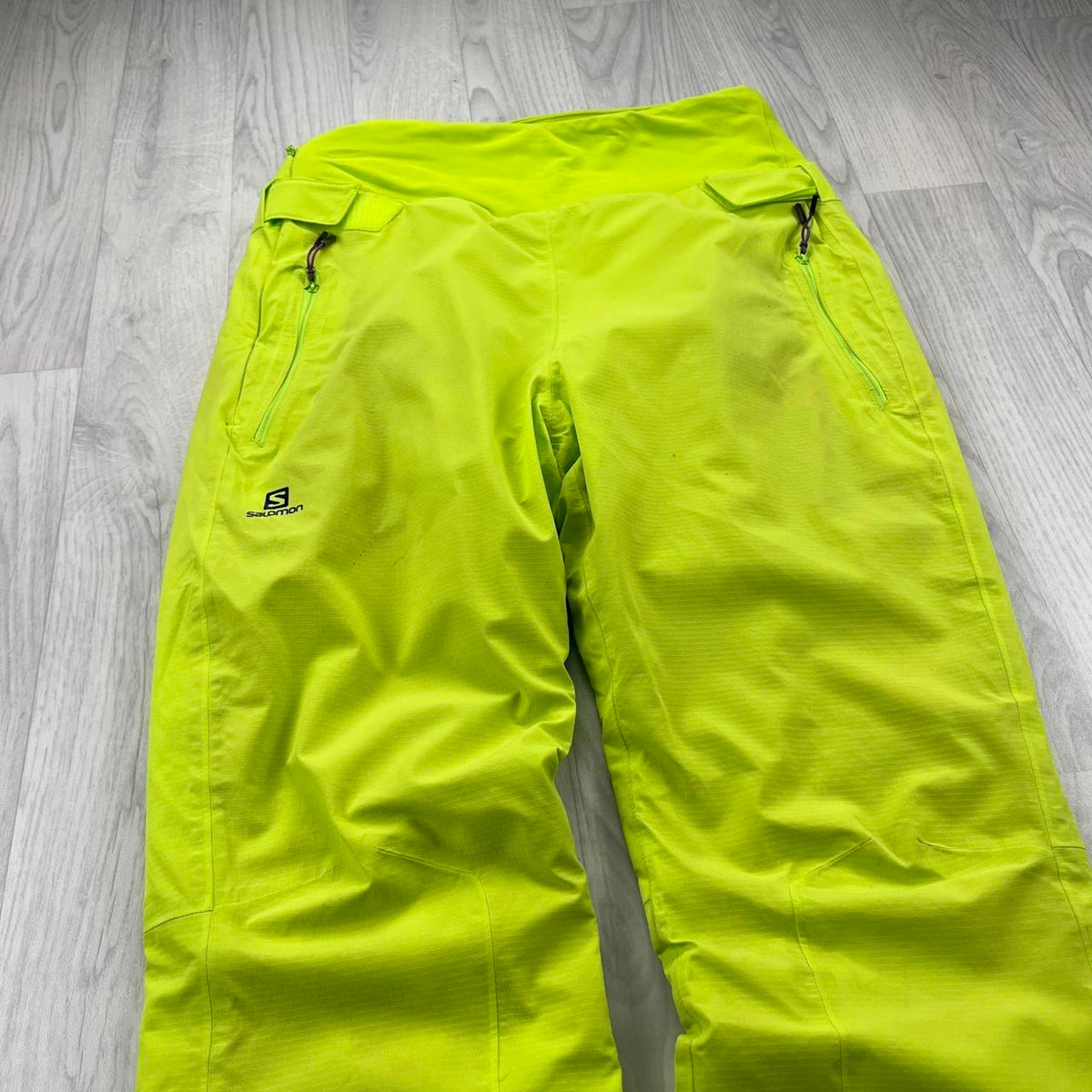 VINTAGE Y2K SALOMON BAGGY SKI PANTS SALOPETTES NEON GREEN
