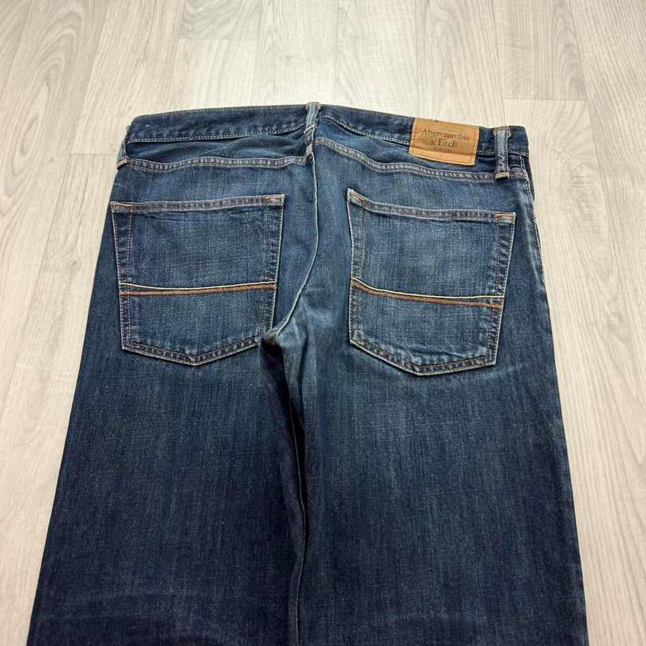 VINTAGE Y2K ABERCROMBIE AND FITCH SLIM STRAIGHT JEANS NAVY BLUE