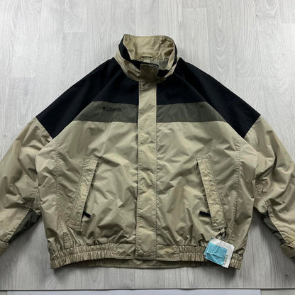 VINTAGE 00s COLUMBIA HEAVY BOMBER JACKET BEIGE BLACK