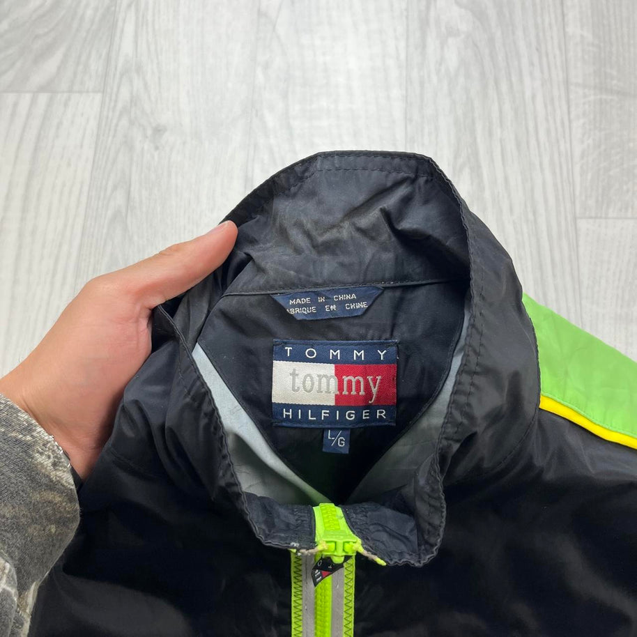 VINTAGE Y2K TOMMY HILFIGER TECHNICAL GILET VEST JACKET BLACK