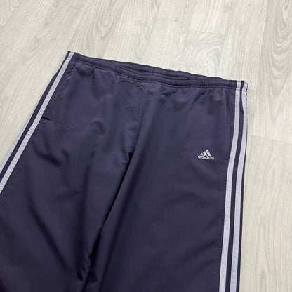 VINTAGE Y2K ADIDAS SIDE STRIPE BAGGY TRACKSUIT BOTTOMS PURPLE (L Ws)