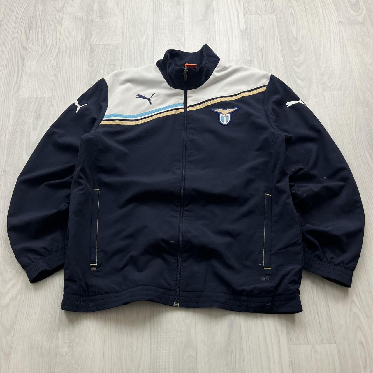 VINTAGE Y2K PUMA LAZIO WINDBREAKER TRACK JACKET NAVY