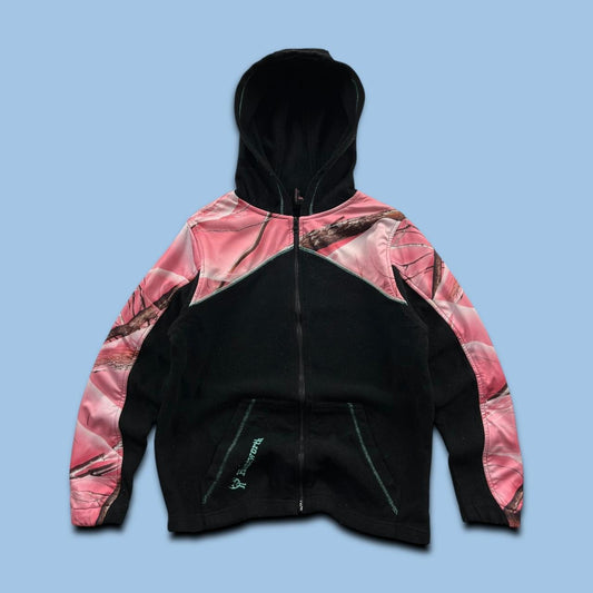 VINTAGE REALTREE ZIP UP FLEECE HOODIE CAMO PINK BLACK
