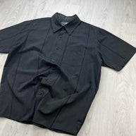 VINTAGE 00s RIP CURL STRIPED SHORT SLEEVE BUTTON UP SHIRT BLACK
