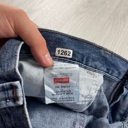 VINTAGE WRANGLER BAGGY CARPENTER JORTS BLUE (38w)