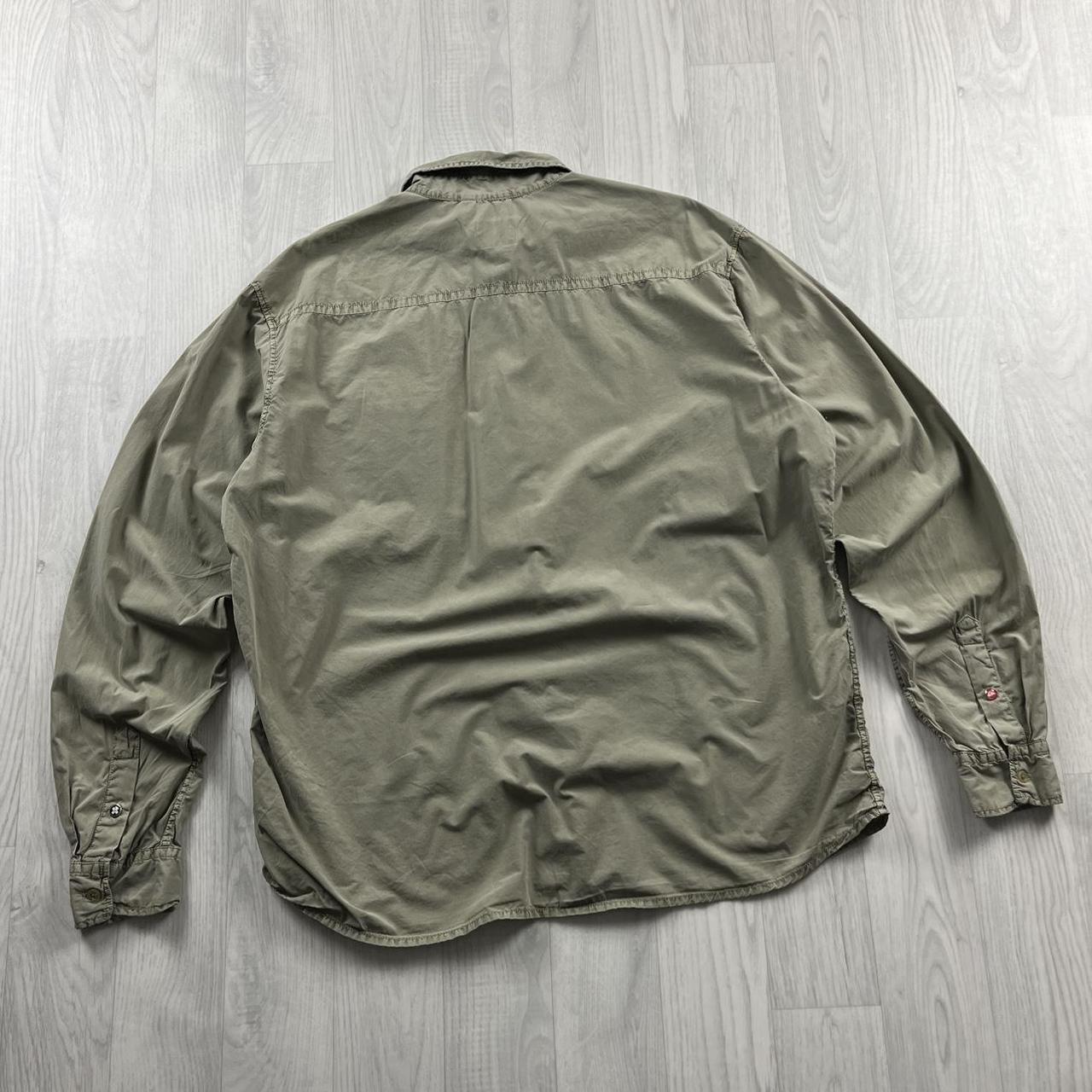 VINTAGE 00s QUIKSILVER LONG SLEEVE UTILITY SURF SHIRT BEIGE/KHAKI