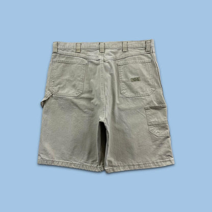 VINTAGE WRANGLER BAGGY CARPENTER JORTS CREAM (38w)