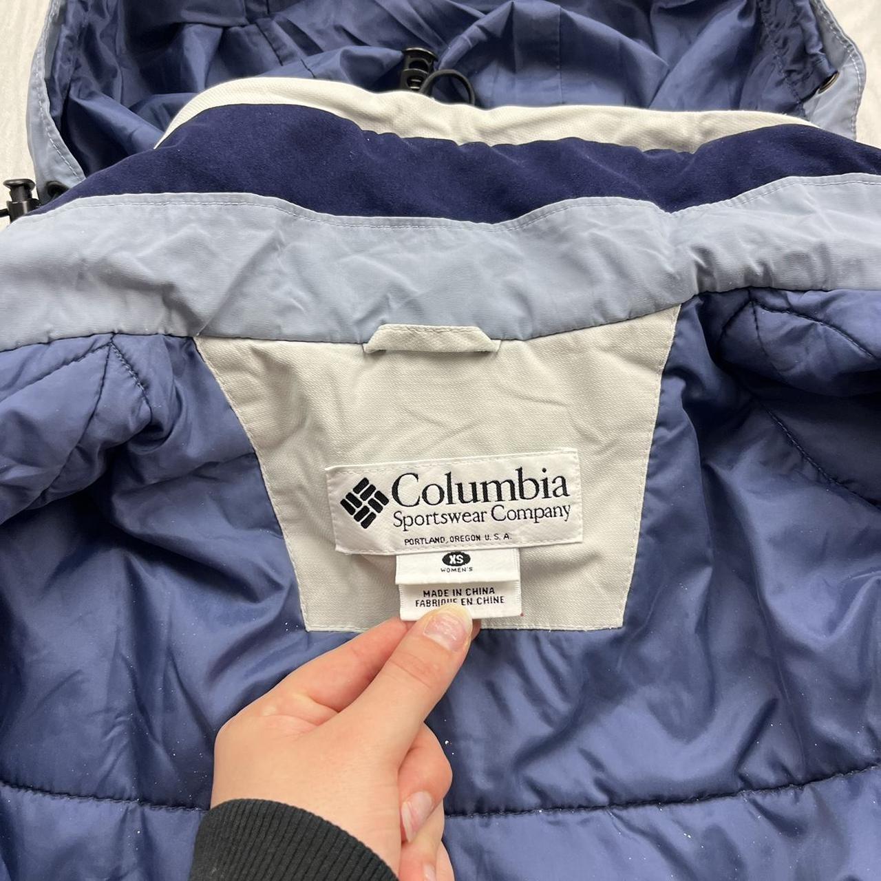 VINTAGE 00s COLUMBIA TECHNICAL PANELLED HOODED UTILITY JACKET BLUE WHITE