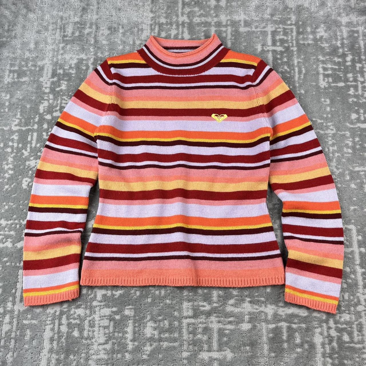 VINTAGE Y2K ROXY STRIPED KNITTED JUMPER