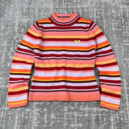 VINTAGE Y2K ROXY STRIPED KNITTED JUMPER