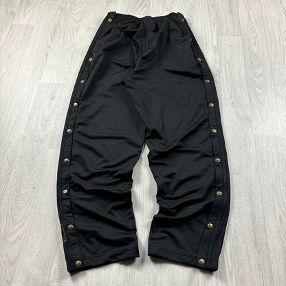 VINTAGE 90s ADIDAS BAGGY POPPER TRACKSUIT BOTTOMS BLACK