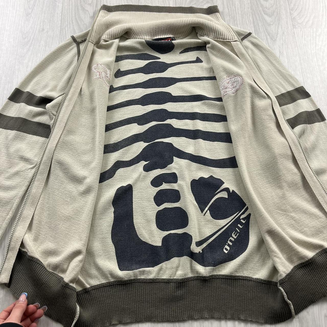 VINTAGE Y2K QUIKSILVER THIN ZIP KNITTED JUMPER BEIGE
