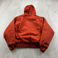 VINTAGE Y2K BERNE HOODED ACTIVE WORKWEAR BOMBER JACKET ORANGE