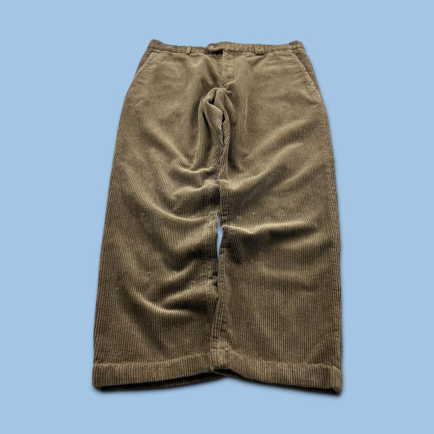 VINTAGE 00s CHUNKY CORDUROY BAGGY TROUSERS KHAKI