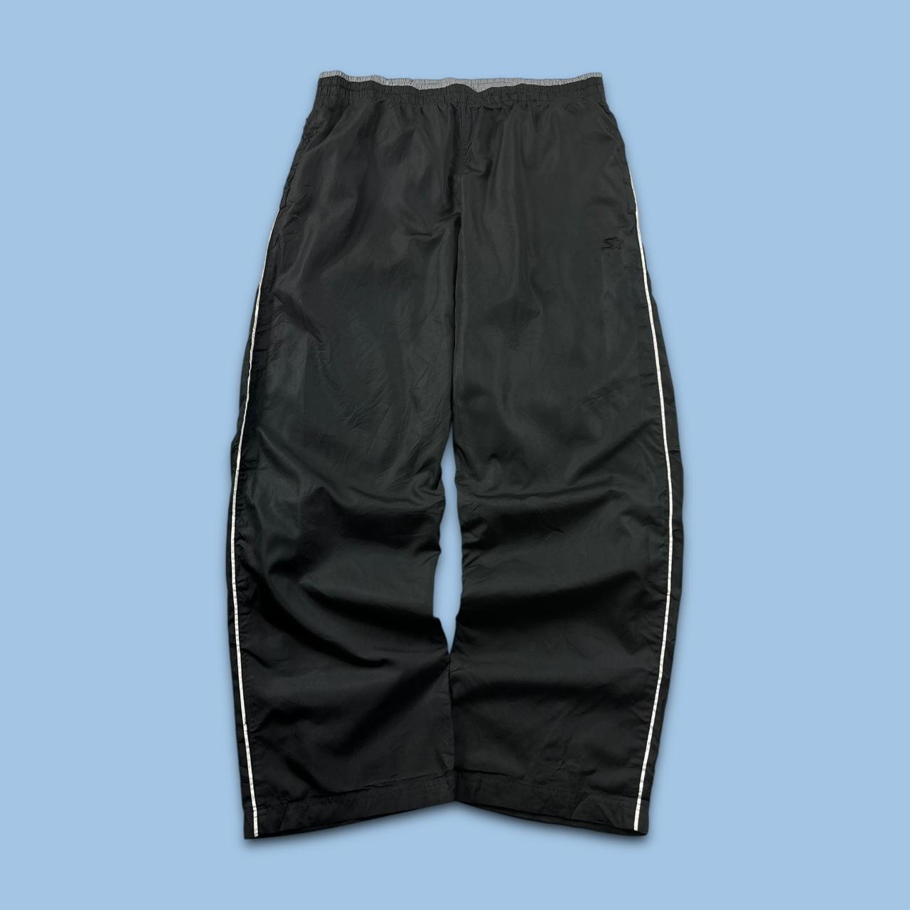 VINTAGE Y2K STARTER BAGGY TRACKSUIT BOTTOMS BLACK