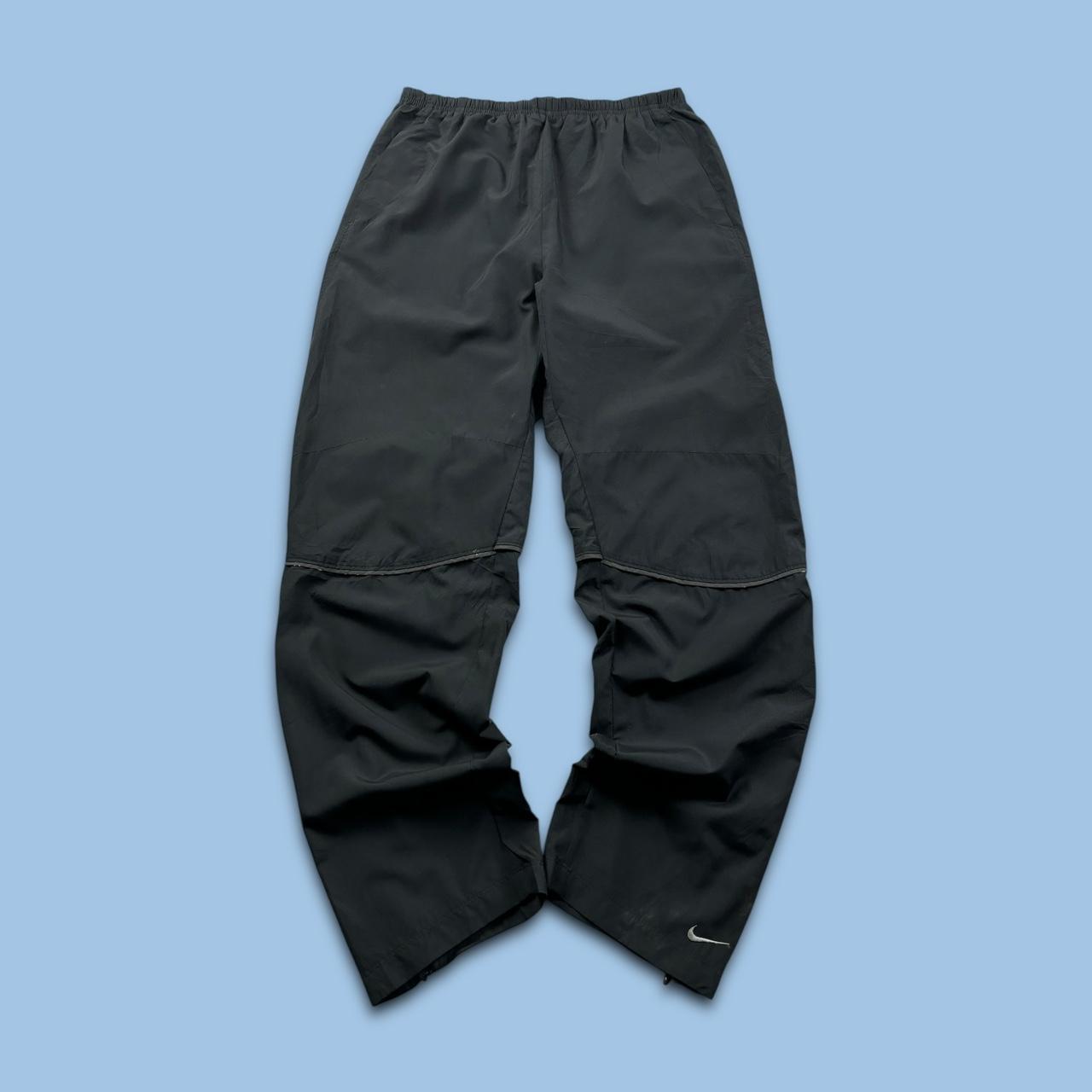VINTAGE Y2K NIKE STRAIGHT LEG BAGGY TRACKSUIT BOTTOMS BLACK