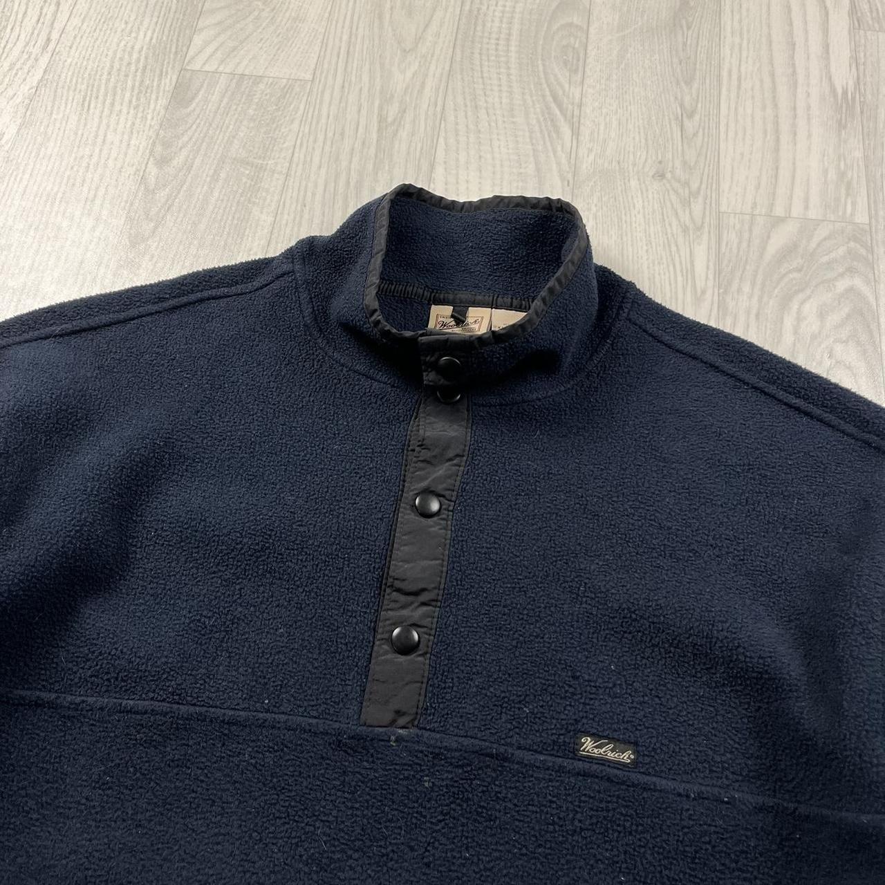 VINTAGE Y2K WOOLRICH SNAP T FLEECE SWEATSHIRT NAVY