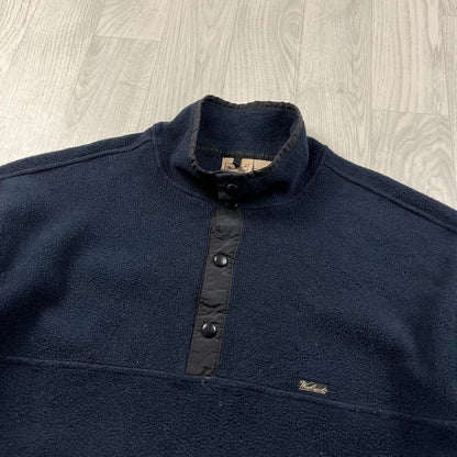 VINTAGE Y2K WOOLRICH SNAP T FLEECE SWEATSHIRT NAVY